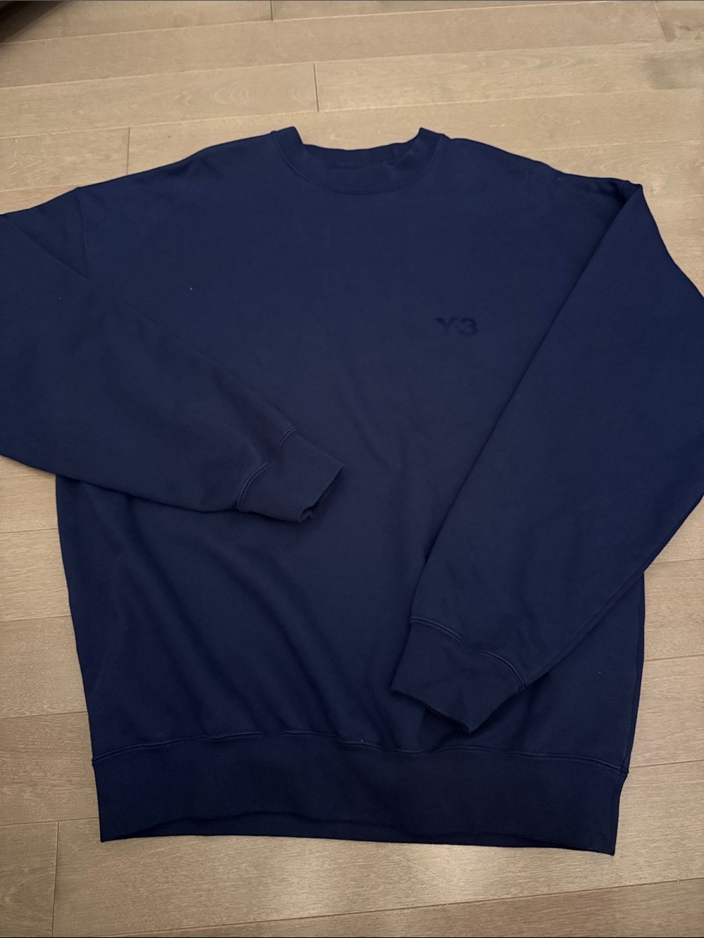 adidas Y-3 Men's Navy Crewneck Sweatshirt - Y3 Logo